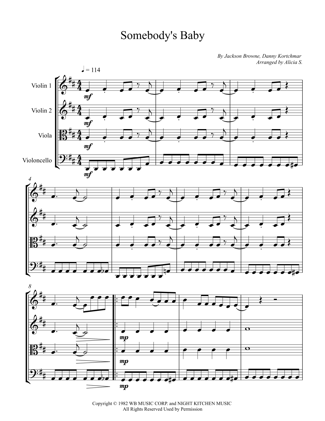 Somebody's Baby (arr. Alicia S.)