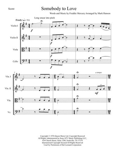 Somebody To Love (arr. Mark Hanson)
