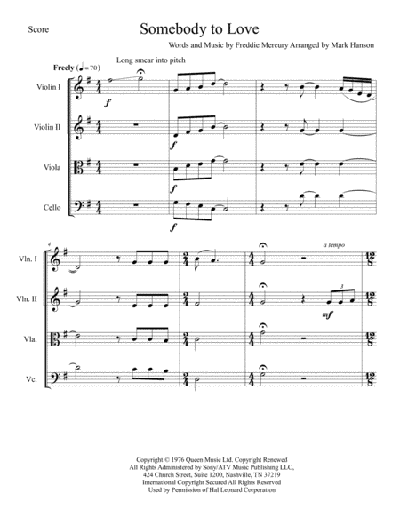 Somebody To Love (arr. Mark Hanson)