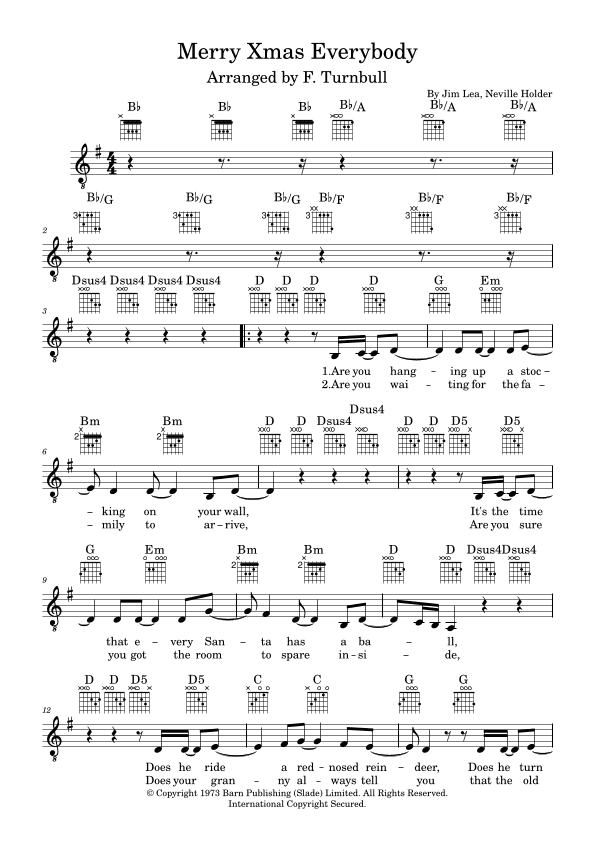 Merry Xmas Everybody (arr. F. Turnbull)