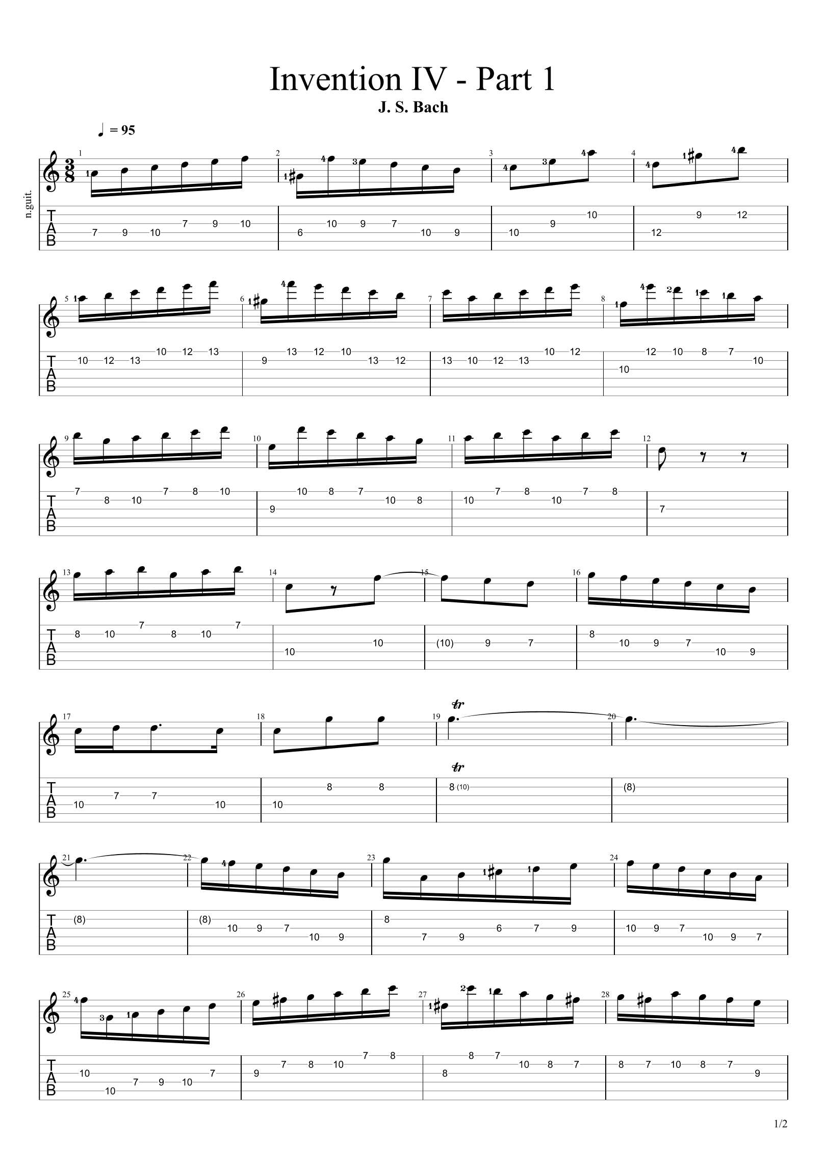Invention IV - Part 1 (arr. Peter Plaxa)