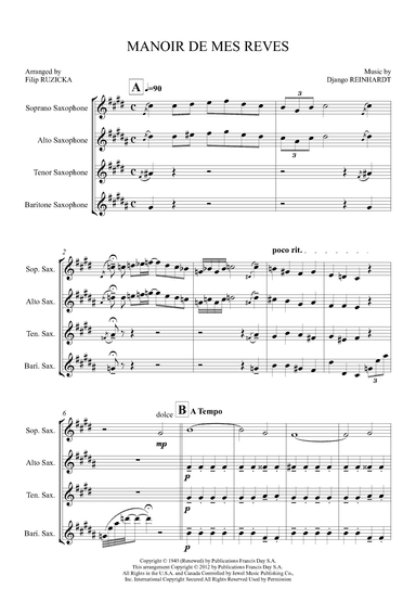 Manoir De Mes Reves (django's Castle) (arr. Filip Růžička)