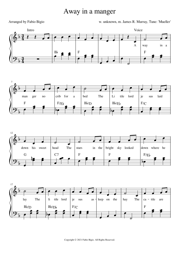 Away in a manger (arr. Fabio Bigio)