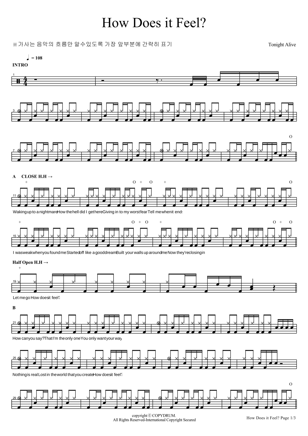 How Does It Feel (arr. COPYDRUM)