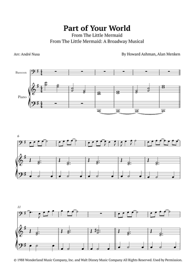 Part Of Your World (arr. André Nusa)