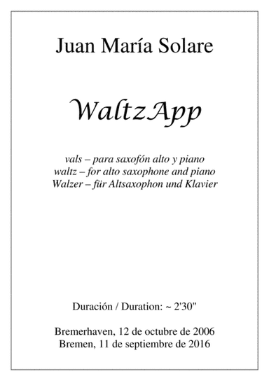WaltzApp [Alto Sax + Piano]