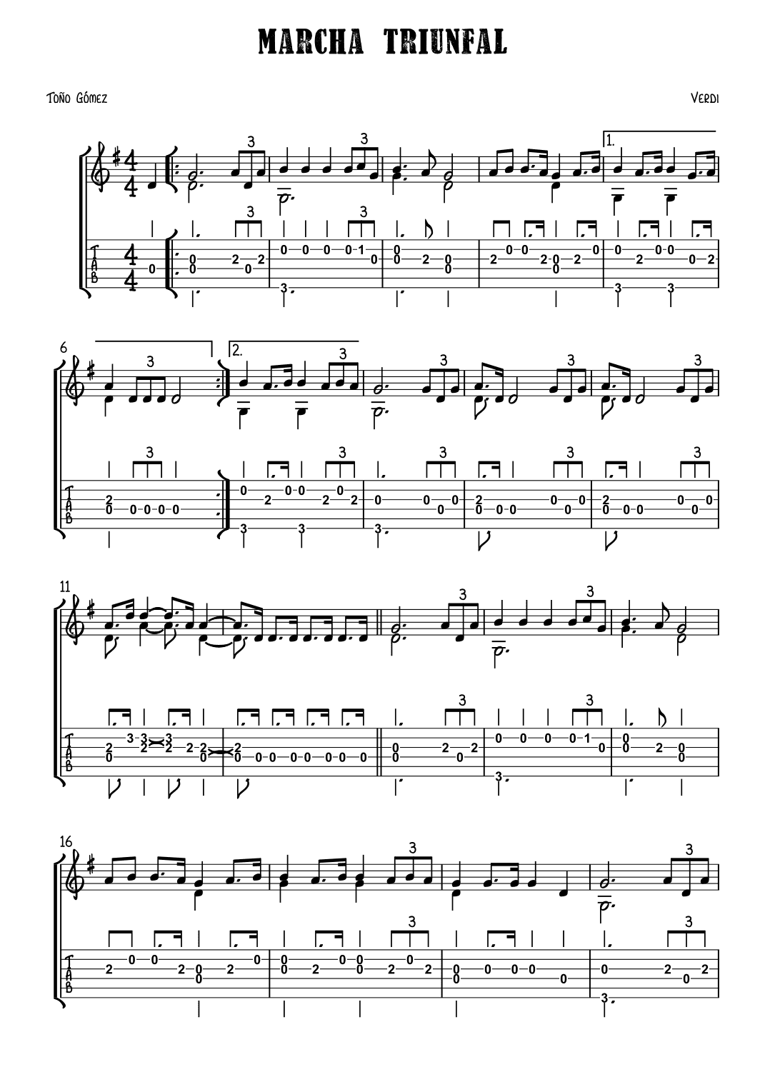 March From Aida (aida, Marcha Triunfal) (verdi) (arr. Toño Gómez)