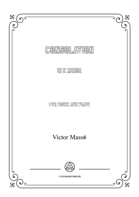 Masse-Consolation in e minor,for Voice and Piano (arr. MSM)
