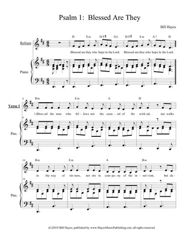 Psalm 1:  Blessed Are They (piano/vocal)