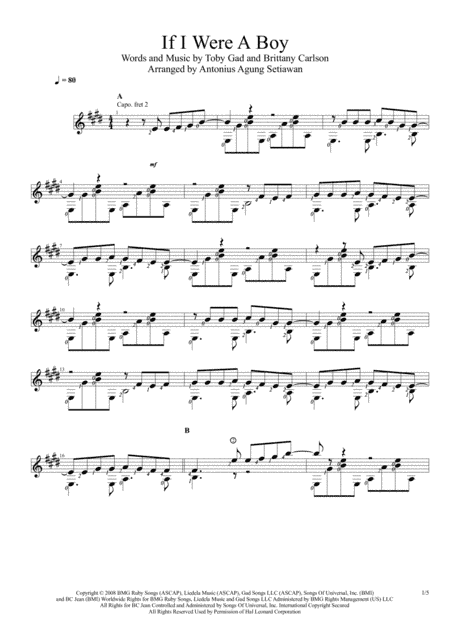 If I Were A Boy (arr. Antonius Agung Setiawan)