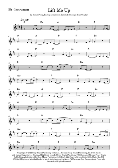 Lift Me Up (arr. Fabio Eduardo de Oliveira)