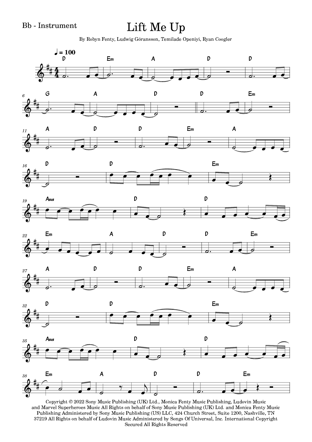 Lift Me Up (arr. Fabio Eduardo de Oliveira)