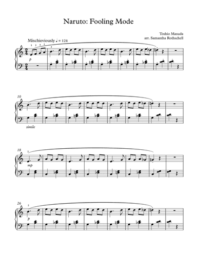 Naruto: Fooling Mode (arr. Samantha Rothschell)