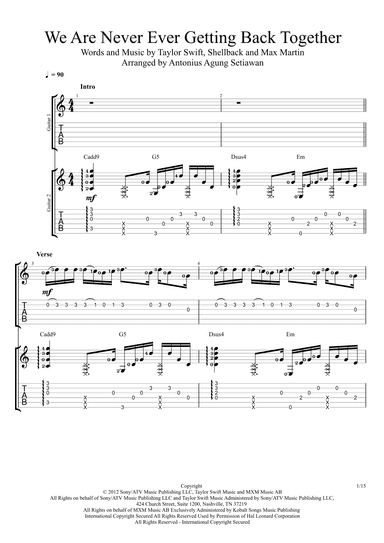 We Are Never Ever Getting Back Together (arr. Antonius Agung Setiawan)