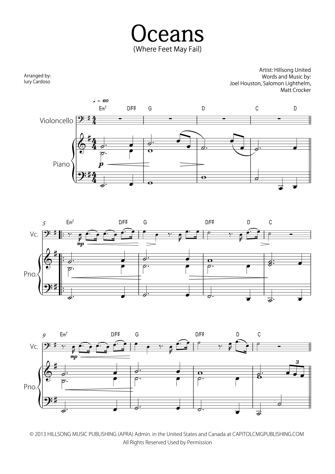 Oceans (where Feet May Fail) (arr. Iury Cardoso)