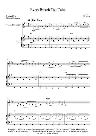 Every Breath You Take (arr. Gildson Cerqueira)