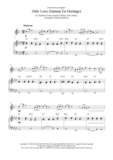 Only Love (l'amour En Heritage) (arr. Kaiserin Rebecca)