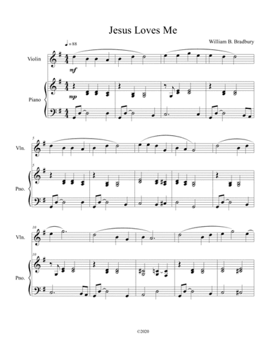 Jesus Loves Me (violin solo) with optional piano accompaniment (arr. B. C. Dockery)