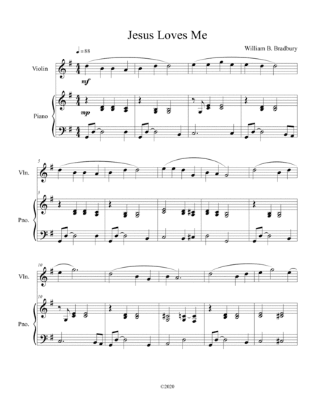 Jesus Loves Me (violin solo) with optional piano accompaniment (arr. B. C. Dockery)