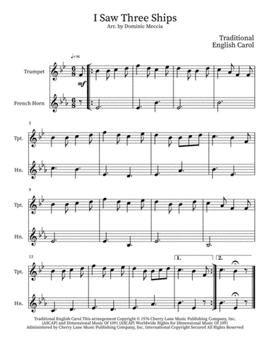 I Saw Three Ships (arr. Dominic Meccia)
