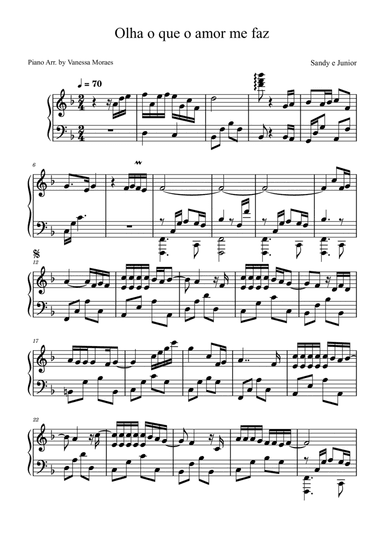 Olha O Que O Amor Me Faz- Incidental: All By Myself (arr. Vanessa Moraes)