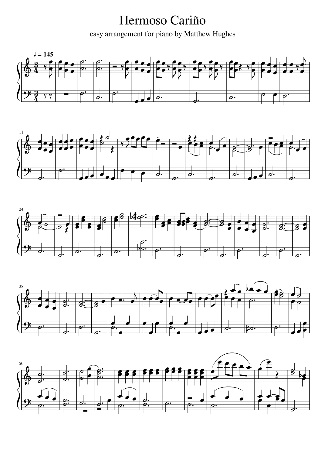 Hermoso Carino (arr. Matthew Hughes)