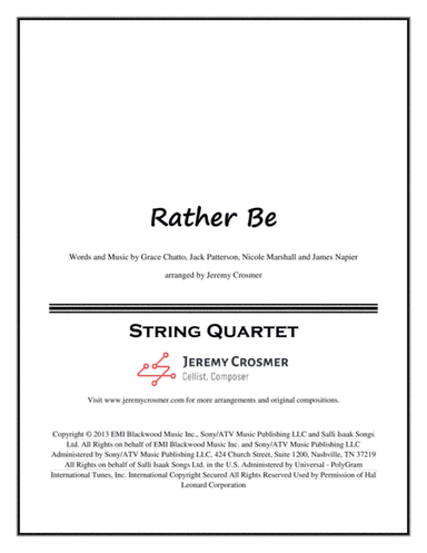 Rather Be (arr. Jeremy Crosmer)