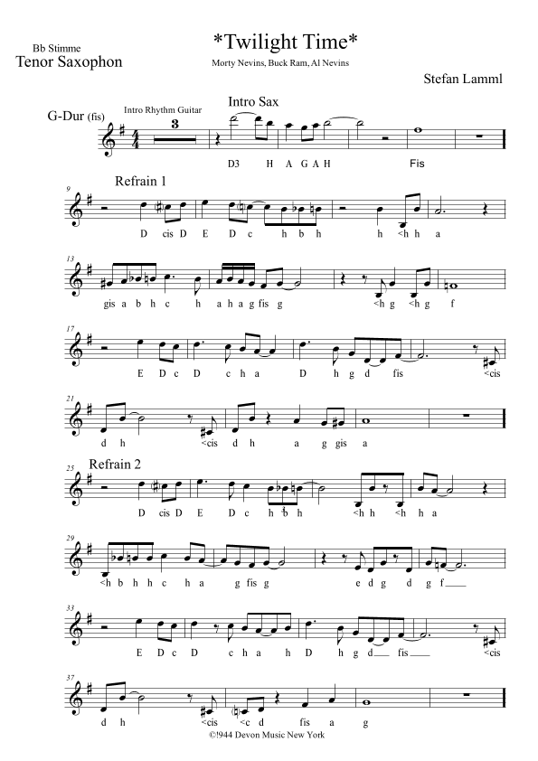 Twilight Time (arr. Stefan Lamml)