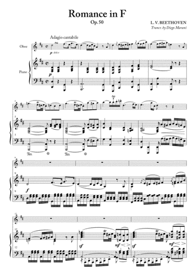Romance in F for Oboe and Piano (arr. Diego Marani)