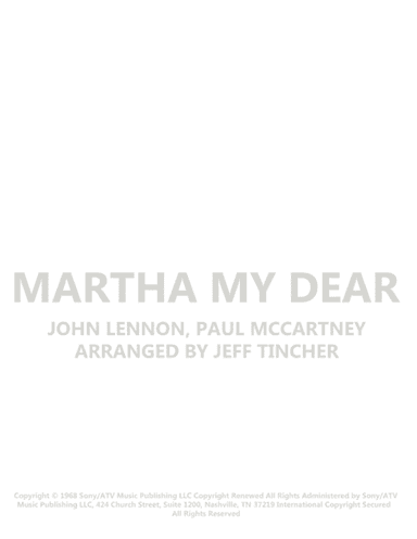 Martha My Dear (arr. Jeff Tincher)
