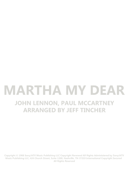 Martha My Dear (arr. Jeff Tincher)