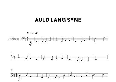 Traditional - Auld Lang Syne for Trombone Solo (arr. Cadenza Editions)