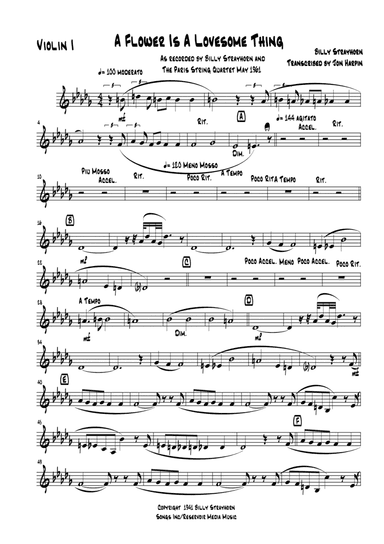 Flower Is A Lovesome Thing, A (arr. Arranged by Billy Strayhorn Transcribed by Jon Harpin)