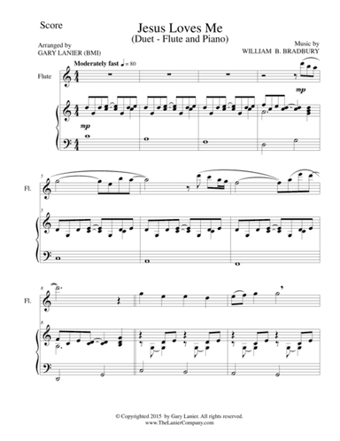 JESUS LOVES ME (Duet – Flute and Piano/Score and Parts) (arr. Gary Lanier)