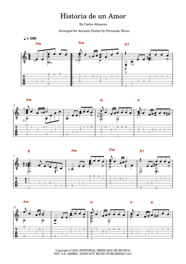Historia De Un Amor (arr. Fernando Neves)