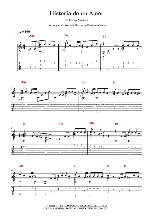 Historia De Un Amor (arr. Fernando Neves)