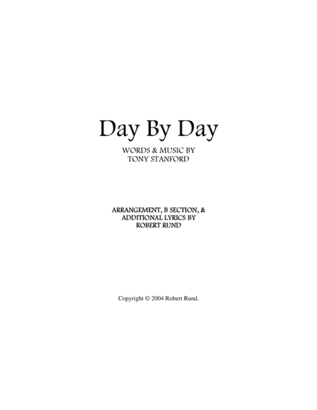 Day By Day (TTBB - barbershop) - arr. Robert Rund (arr. Robert Rund)