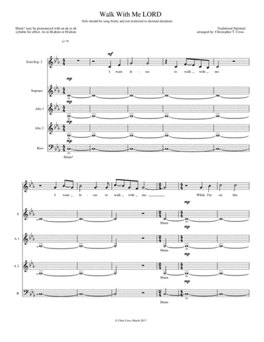 Walk With Me LORD/Give Me Jesus (arr. Christopher Cross)