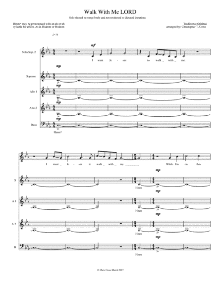 Walk With Me LORD/Give Me Jesus (arr. Christopher Cross)