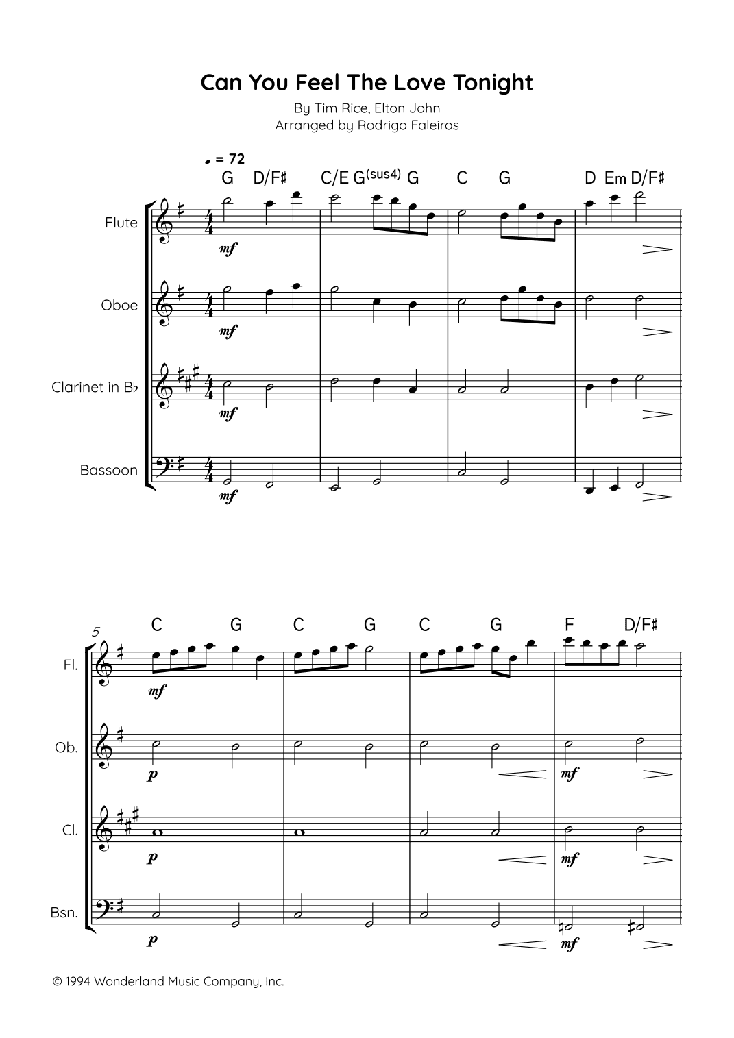 Can You Feel The Love Tonight (arr. Rodrigo Faleiros)