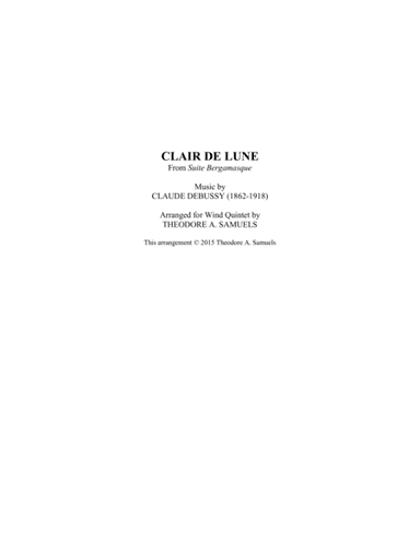 Clair de Lune from Suite Bergamasque (arr. Theodore A. Samuels)