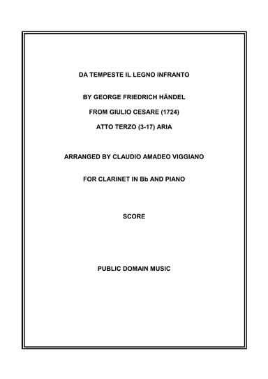 Da tempeste il legno infranto (arr. Claudio Amadeo Viggiano)