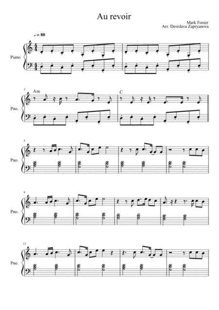 Au Revoir (arr. Desislava Zapryanova)
