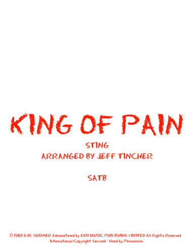 King Of Pain (arr. Jeff Tincher)