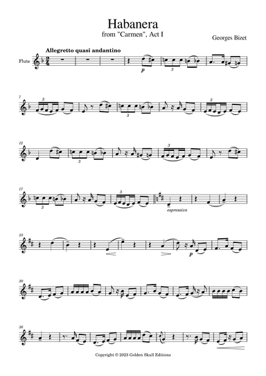 Habanera from "Carmen" (arr. Golden Skull Editions)