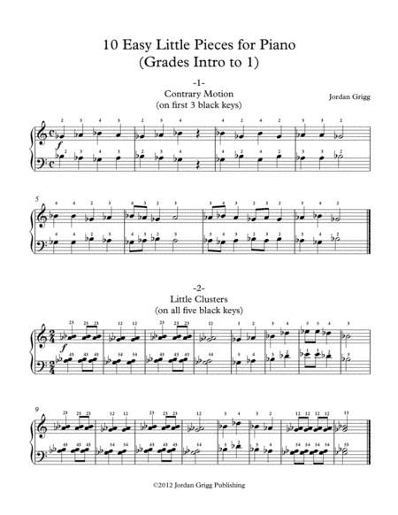 10 Easy Little Pieces for Piano (Grades Intro to 1)