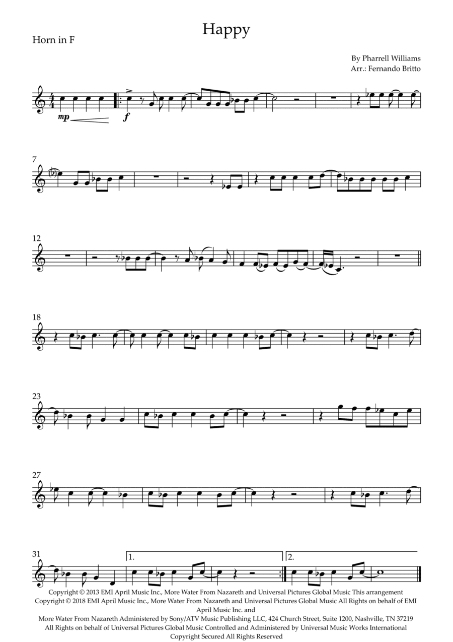 Happy (arr. Fernando Britto)