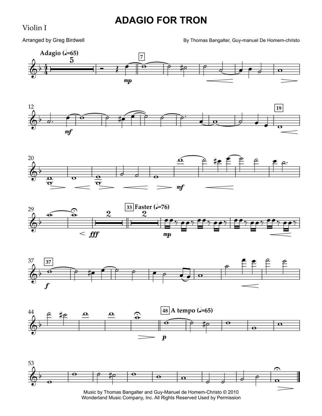 Adagio For Tron (arr. Greg Birdwell)