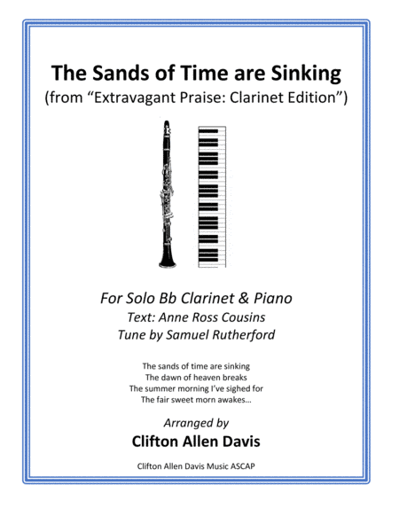 The Sands of Time are Sinking (Bb Clarinet and Piano) (arr. Clifton Davis ASCAP)