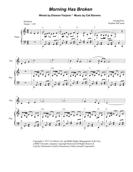 Morning Has Broken (arr. Stephen DeCesare)